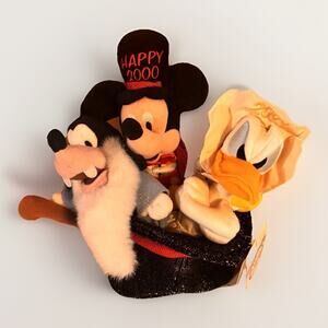 Disney Store Happy 2000 Mickey Donald Goofy Plush Set nwt